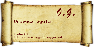 Oravecz Gyula névjegykártya